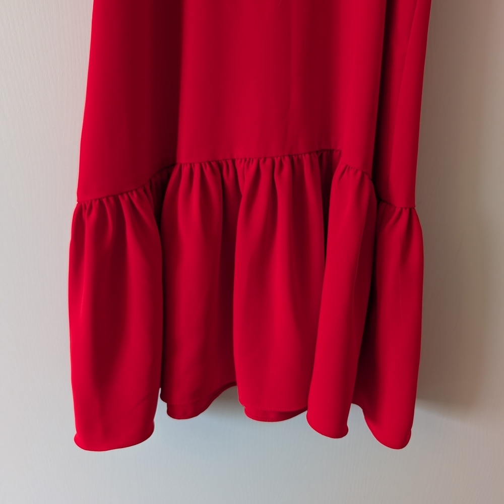 Amanda Uprichard Womens Small 100% Silk Ezra Dress Red Cocktail Party Formal - Picture 2 of 6